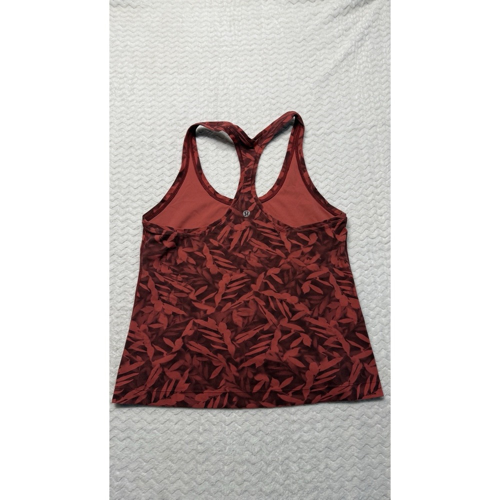 Lululemon Womens Cool Racerback Tank Top Nulu Spray Leaf Fireside Red 6